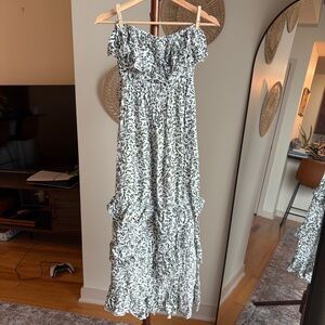 FLORAL RUFFLE MAXI DRESS